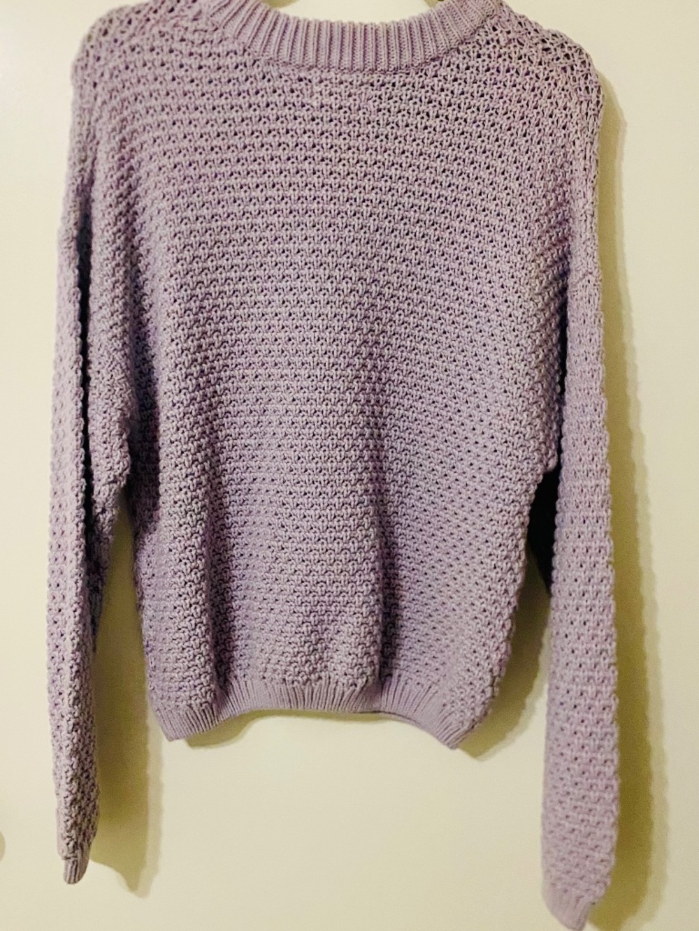 UNIVERSAL THREAD WOMEN CABLEKNIT PULLOVER SWEATER XL CREWNECK  L/SLV LAVENDER